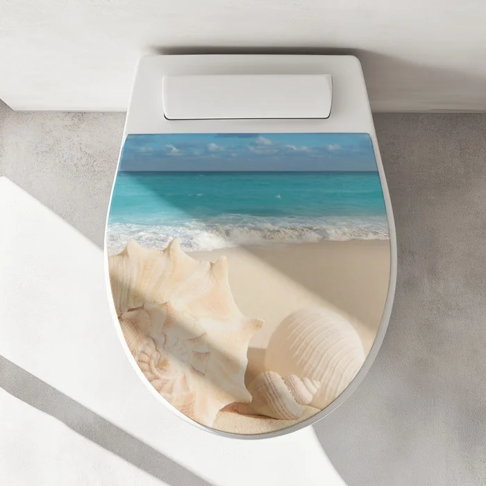 WC-Deckel Aufkleber Muschel am Meer Artikelbild 1