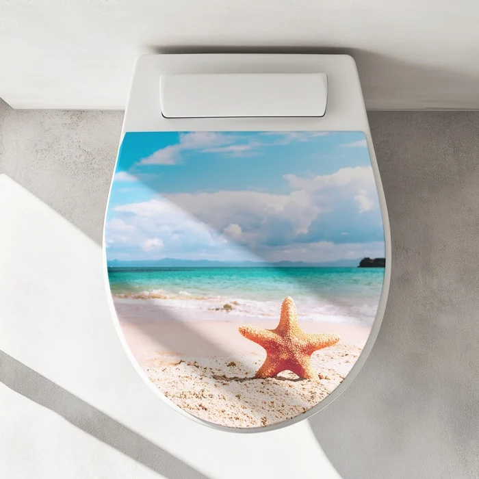 WC-Deckel Aufkleber Seestern am Meer Artikelbild 1