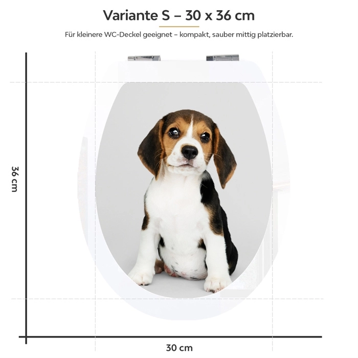 WC-Deckel Aufkleber Beagle Variante 30 x 36 cm