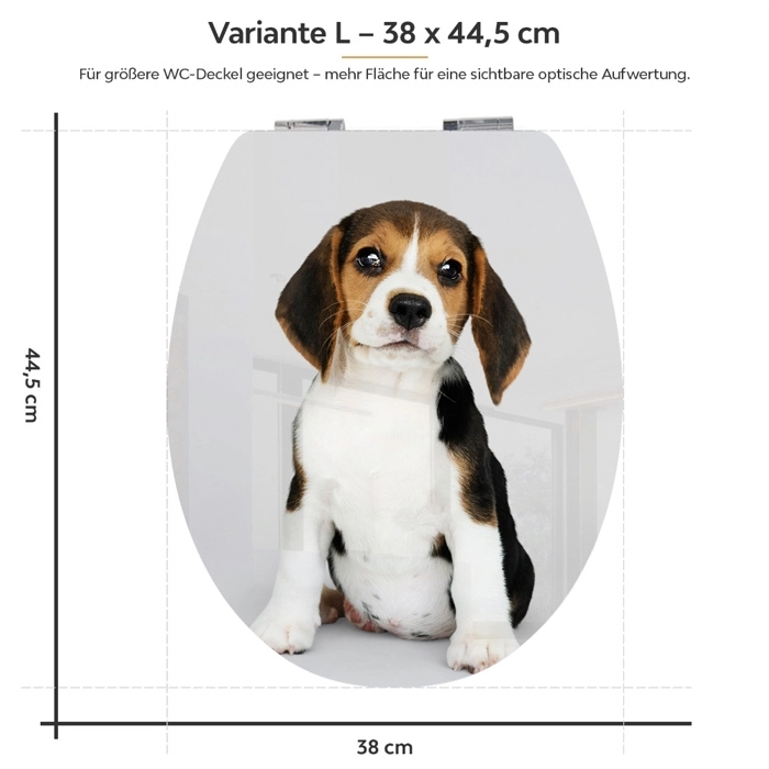 WC-Deckel Aufkleber Beagle Variante 38 x 44 cm