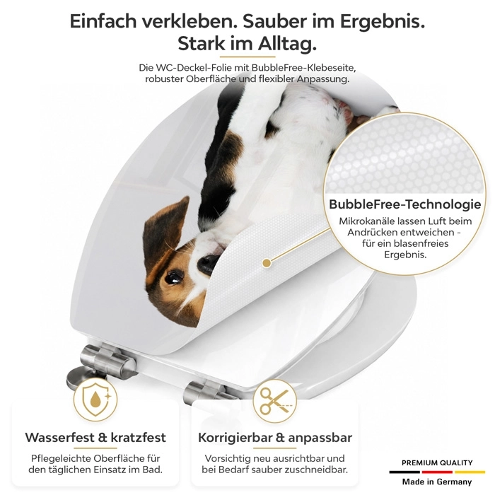 WC-Deckel Aufkleber Beagle Detailbild der Folie