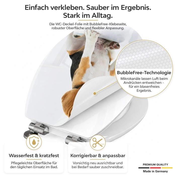 WC-Deckel Aufkleber Beagle Doggy Detailbild der Folie