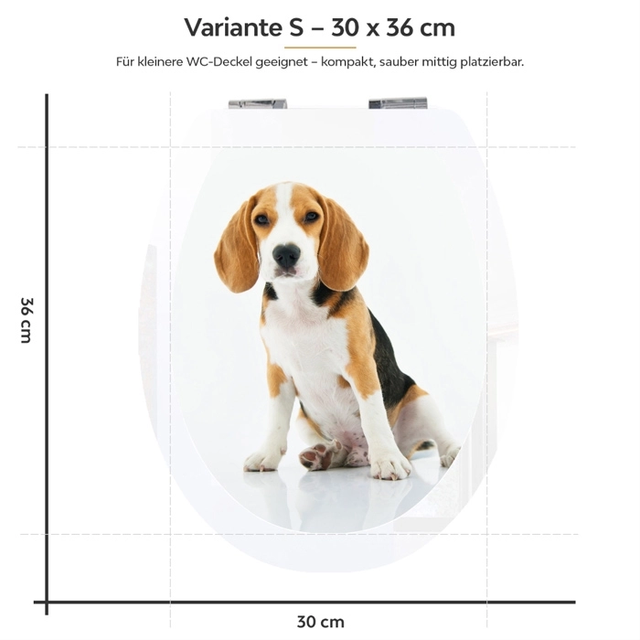 WC-Deckel Aufkleber Beagle Doggy Variante 30 x 36 cm