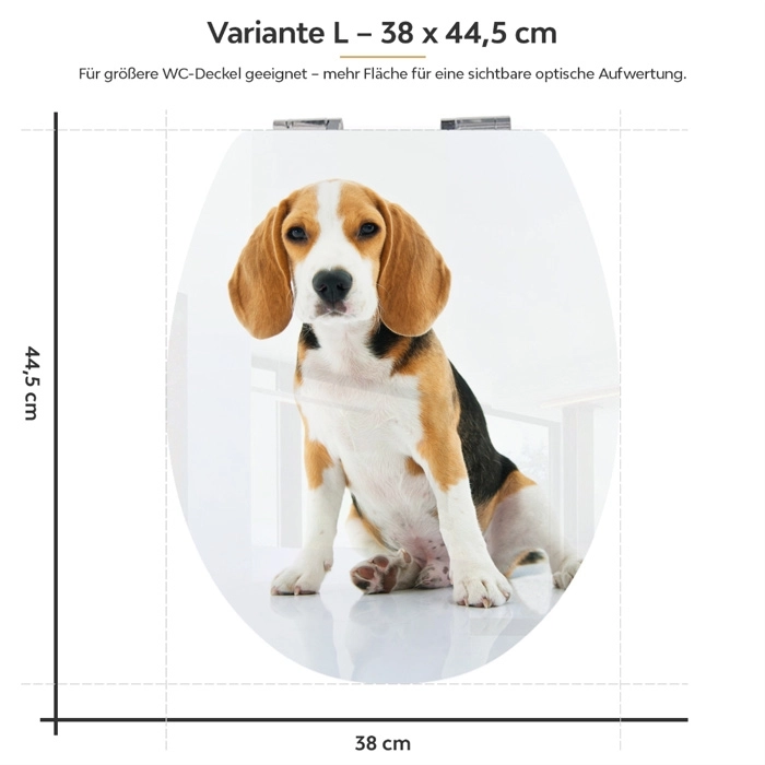WC-Deckel Aufkleber Beagle Doggy Variante 38 x 44 cm