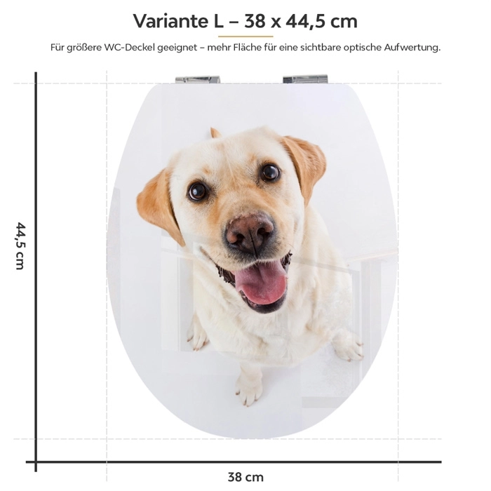 WC-Deckel Aufkleber Labrador Variante 38 x 44 cm