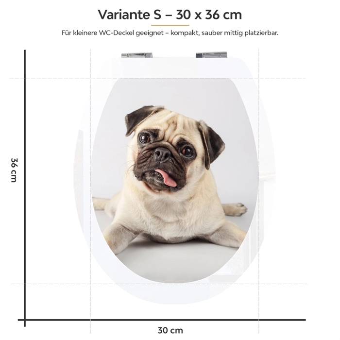 WC-Deckel Aufkleber Mops Puppy Variante 30 x 36 cm