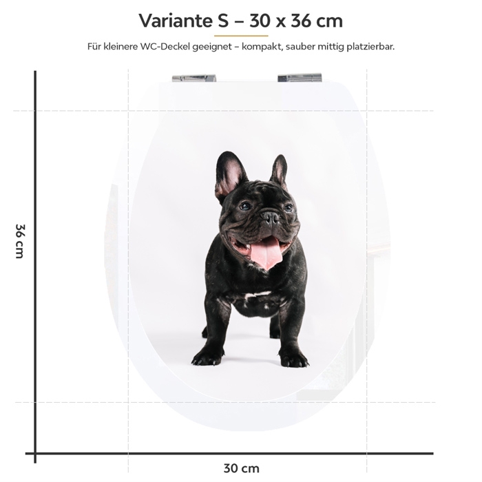WC-Deckel Aufkleber Französische Bulldogge Variante 30 x 36 cm