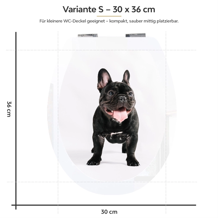 WC-Deckel Aufkleber Französische Bulldogge Variante 30 x 36 cm
