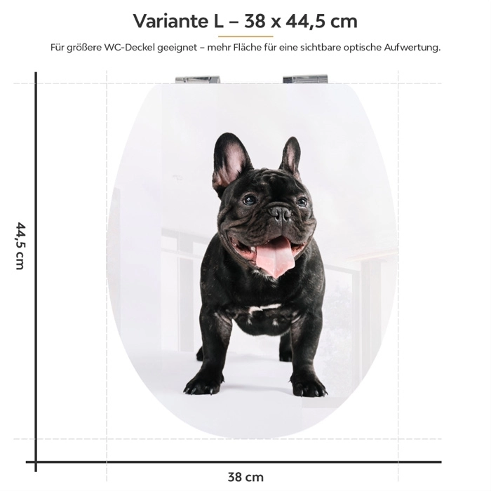 WC-Deckel Aufkleber Französische Bulldogge Variante 38 x 44 cm