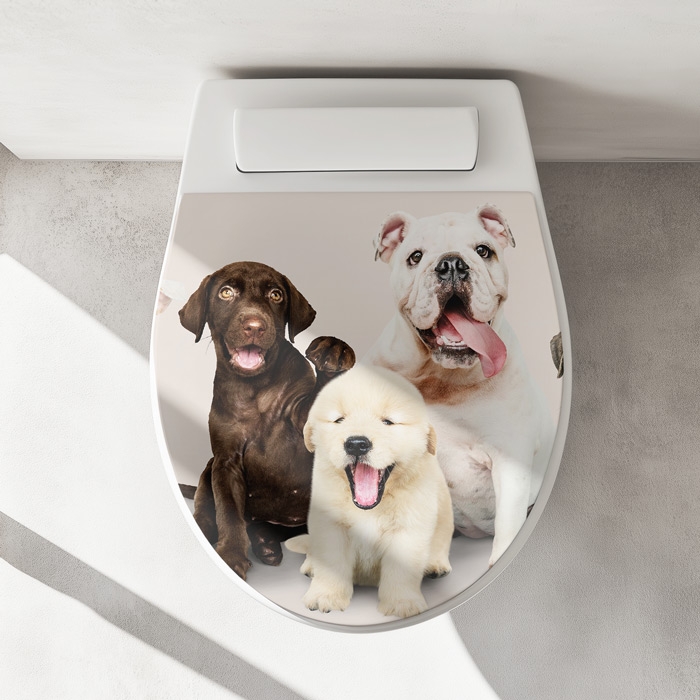 WC-Deckel Aufkleber Welpen Gang Artikelbild 1