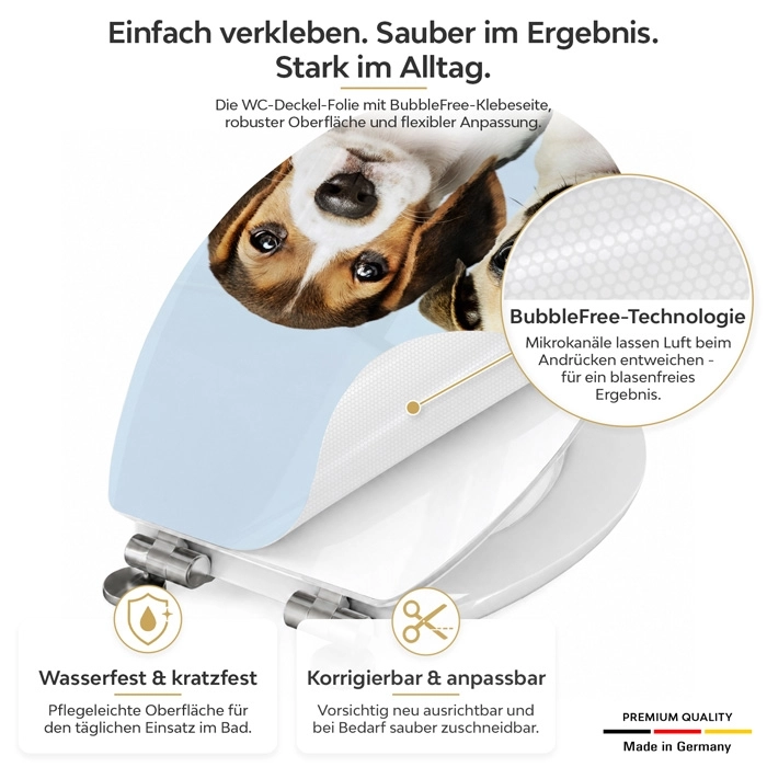 WC-Deckel Aufkleber Puppys Detailbild der Folie