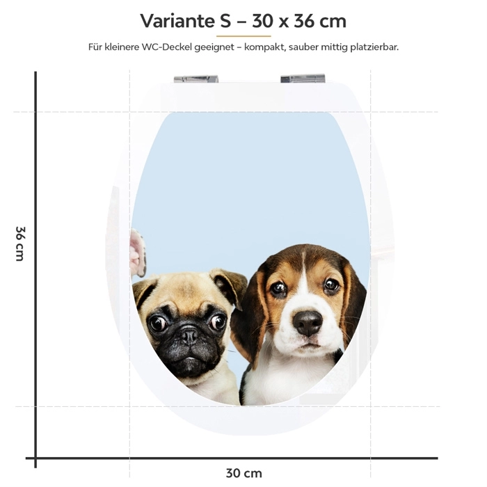 WC-Deckel Aufkleber Puppys Variante 30 x 36 cm
