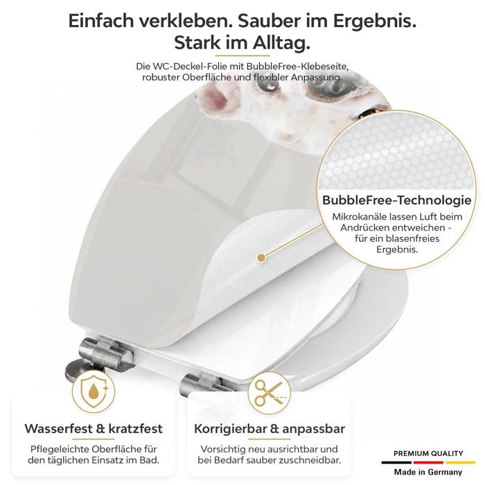 WC-Deckel Aufkleber Bulldogge Detailbild der Folie