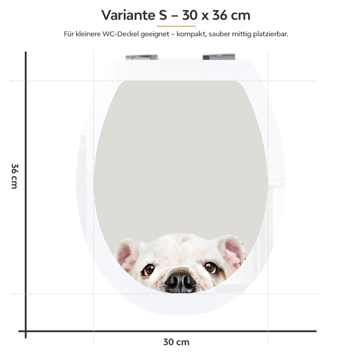 WC-Deckel Aufkleber Bulldogge Variante 30 x 36 cm