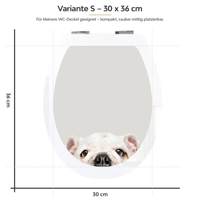 WC-Deckel Aufkleber Bulldogge Variante 30 x 36 cm