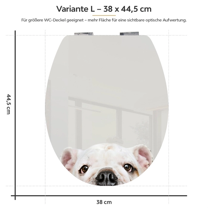 WC-Deckel Aufkleber Bulldogge Variante 38 x 44 cm