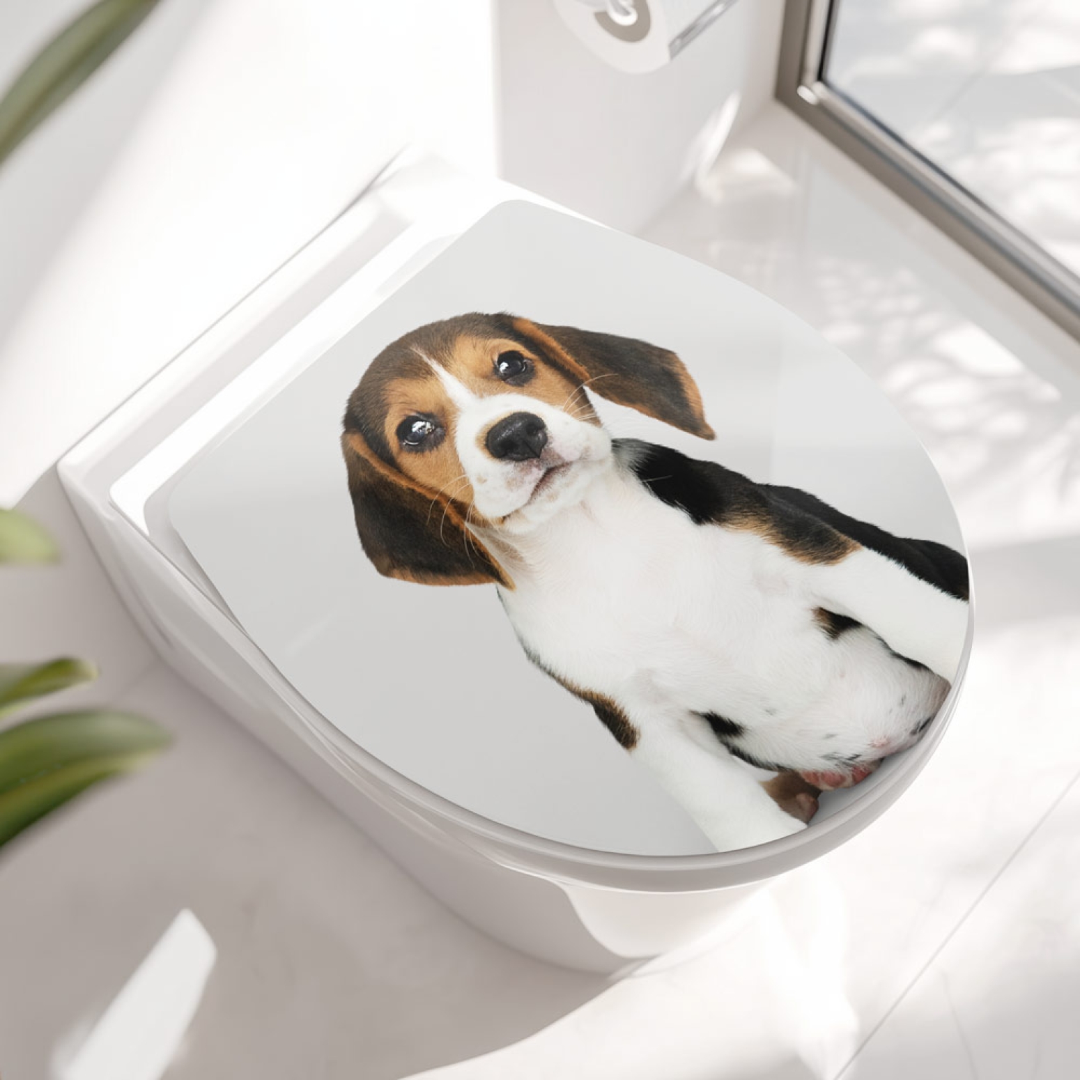 WC-Deckel Aufkleber Beagle