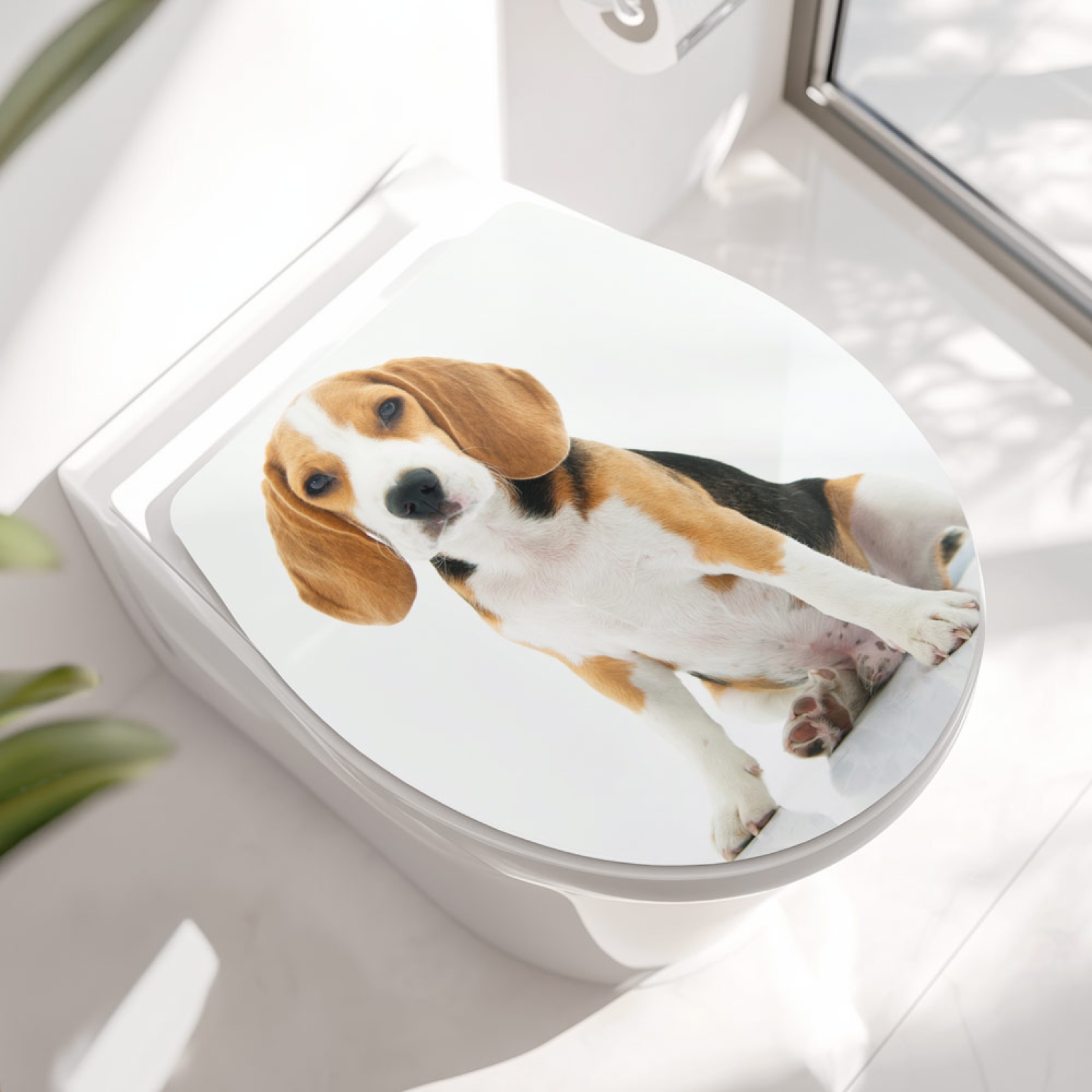 WC-Deckel Aufkleber Beagle Doggy