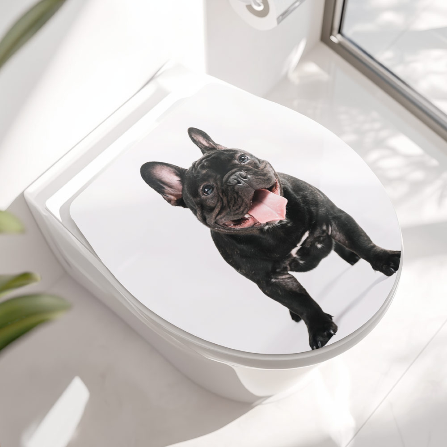 WC-Deckel Aufkleber Französische Bulldogge