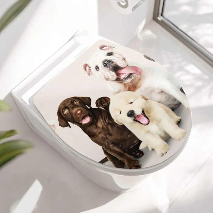 Wc-Deckel Aufkleber Welpen Gang Hauptbild