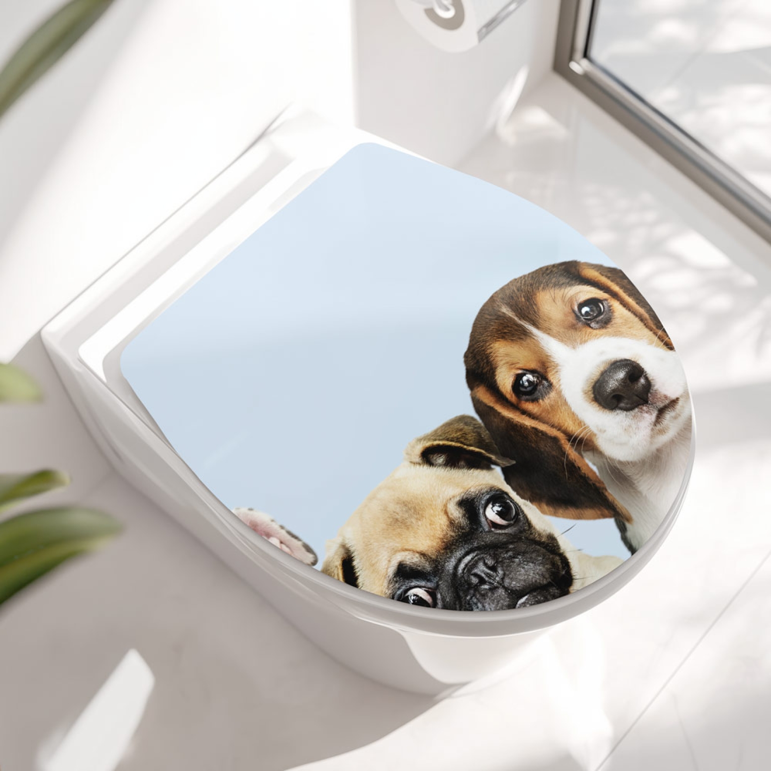 WC-Deckel Aufkleber Puppys