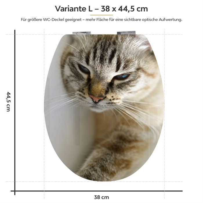 WC-Deckel Aufkleber Tabby Katze Variante 38 x 44 cm