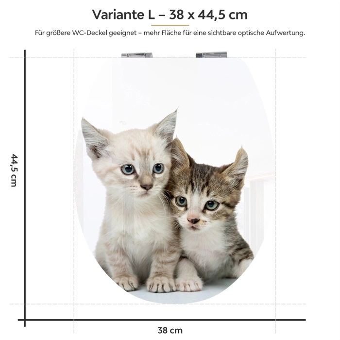 WC-Deckel Aufkleber Kittys Variante 38 x 44 cm