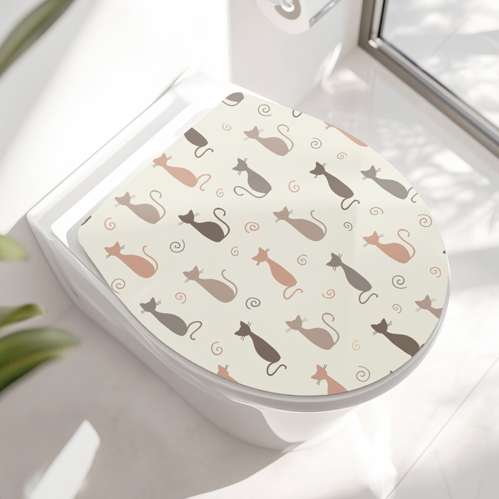 Wc-Deckel Aufkleber Cat Lady