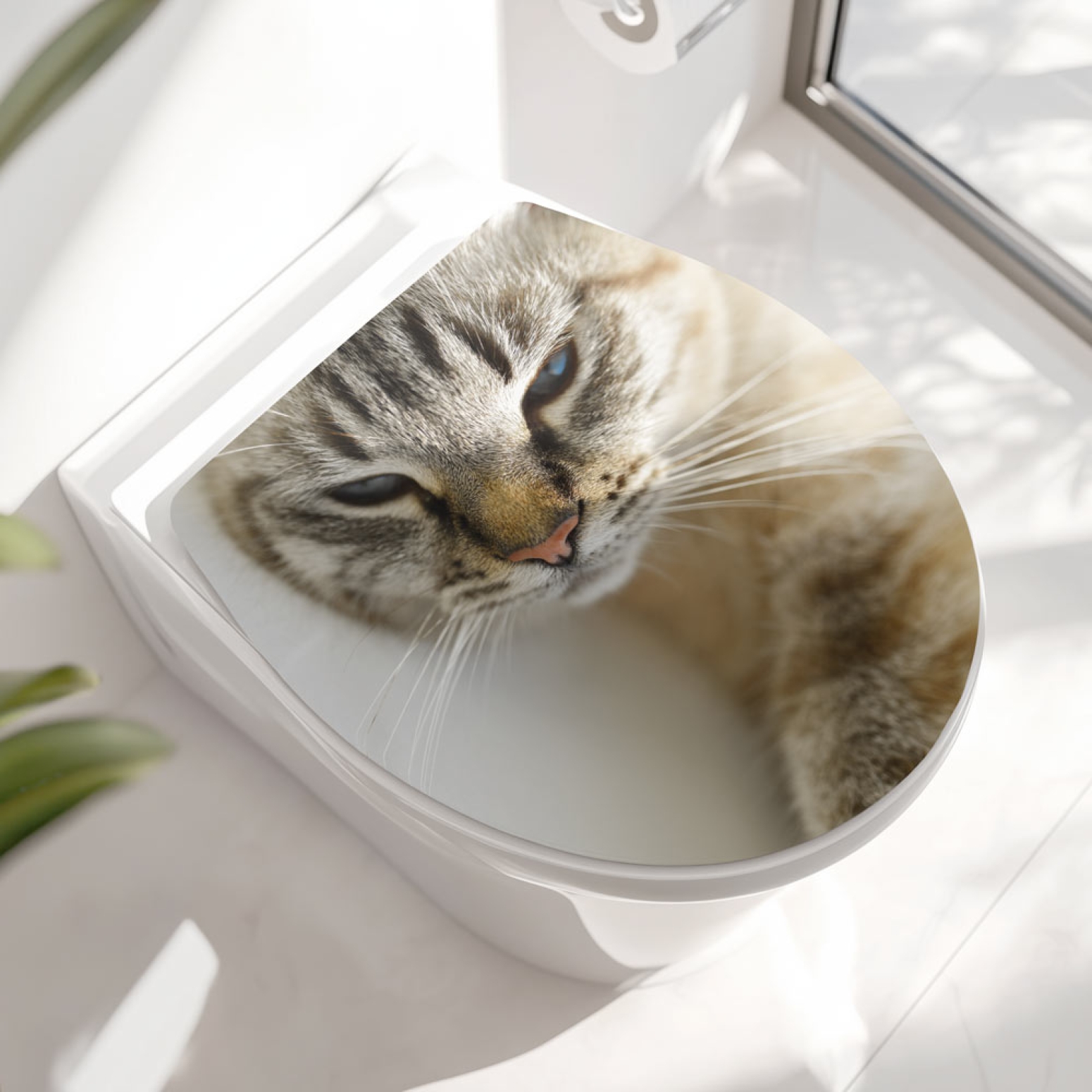 Wc-Deckel Aufkleber Tabby Katze