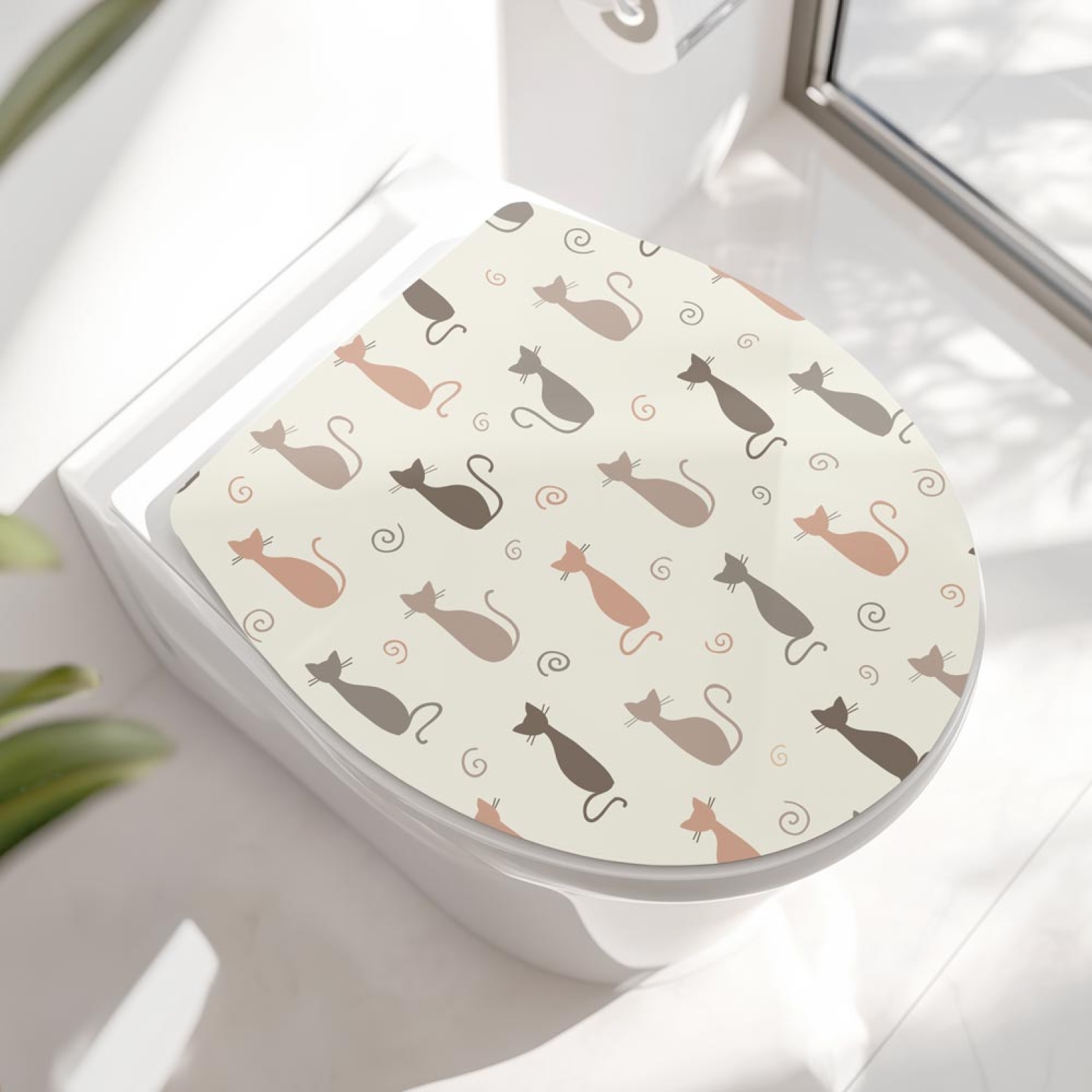 Wc-Deckel Aufkleber Cat Lady