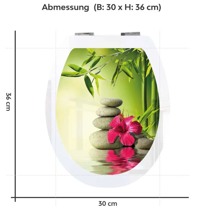 Wc Deckel Aufkleber Zen Steine und Orchidee Abmessung 30 x 36 cm