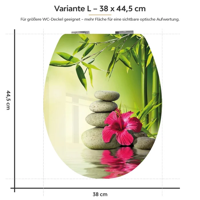 Wc Deckel Aufkleber Zen Steine und Orchidee Variante 38 x 44 cm