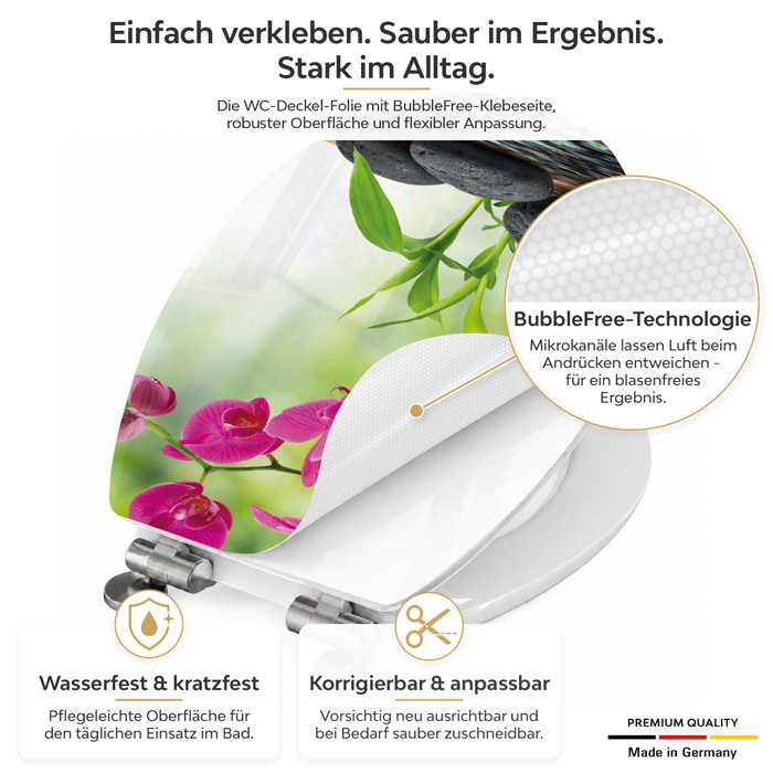 Wc-Deckel Aufkleber Zen Bambus & Orchideen Detailbild 1