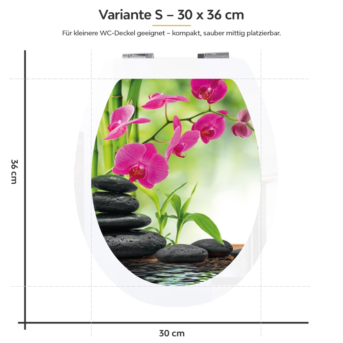Wc-Deckel Aufkleber Zen Bambus & Orchideen Variante 30 x 36 cm