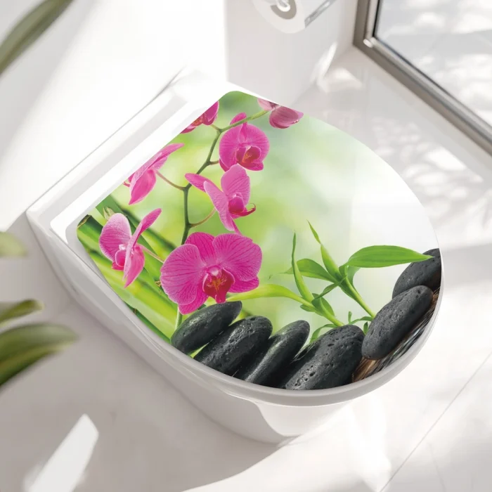 Wc-Deckel Aufkleber Zen Bambus & Orchideen Hauptbild