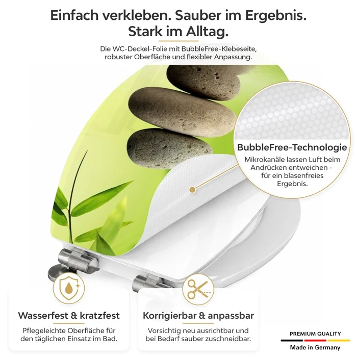 Wc-Deckel Aufkleber Steine & Bambus Detailbild 1