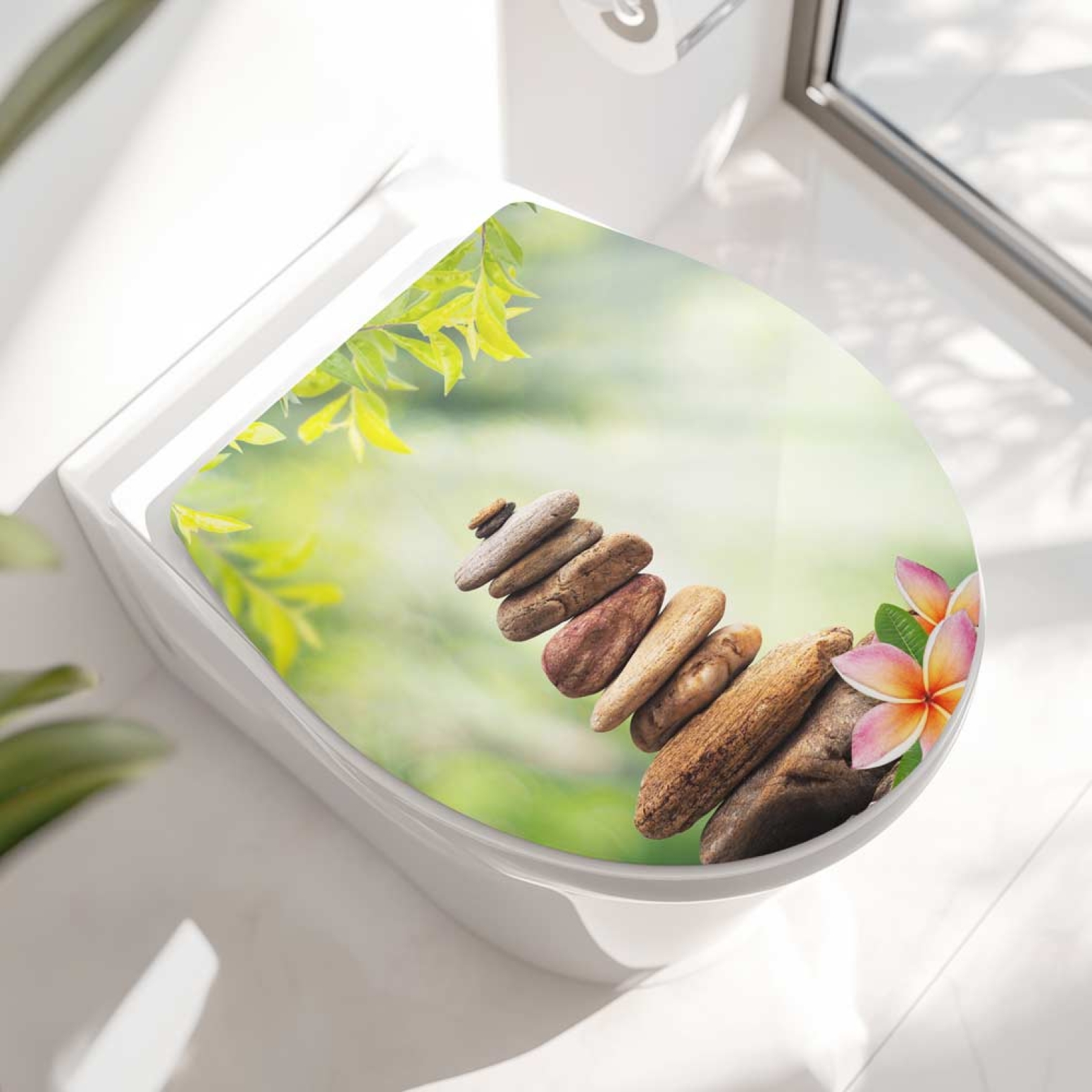 WC-Deckel Aufkleber Zen Stones