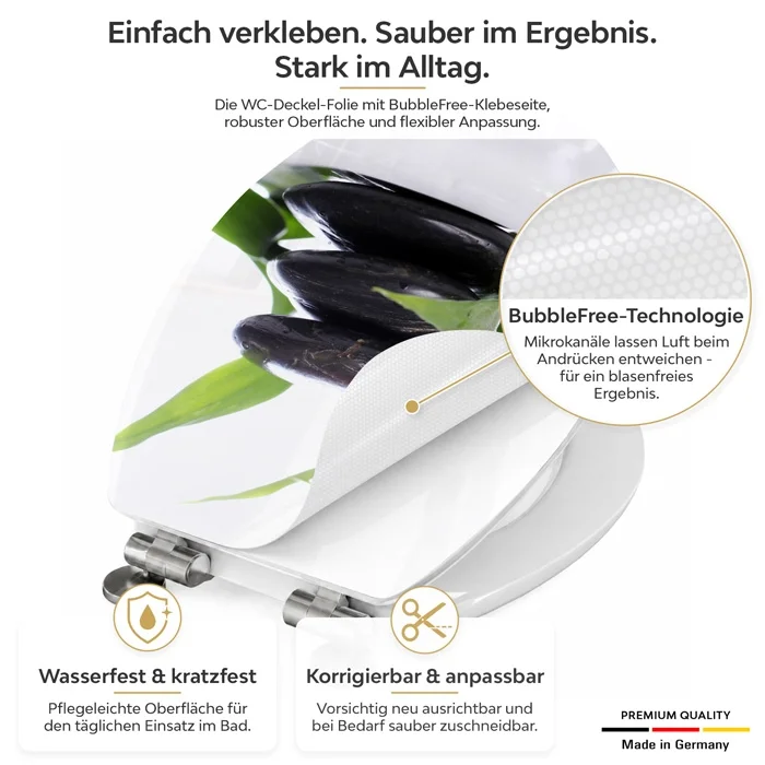 Wc-Deckel Aufkleber Wellness Zen Steine Detailbild 1