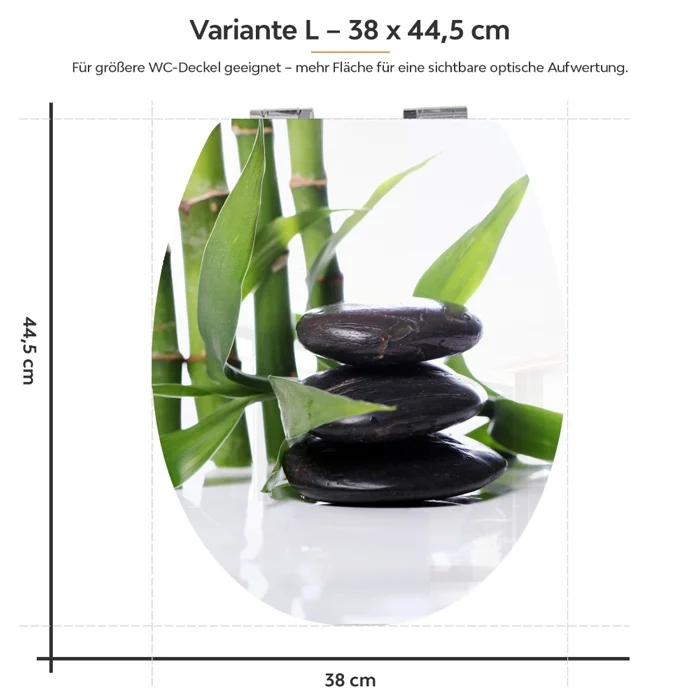 Wc-Deckel Aufkleber Wellness Zen Steine Variante 38 x 44 cm