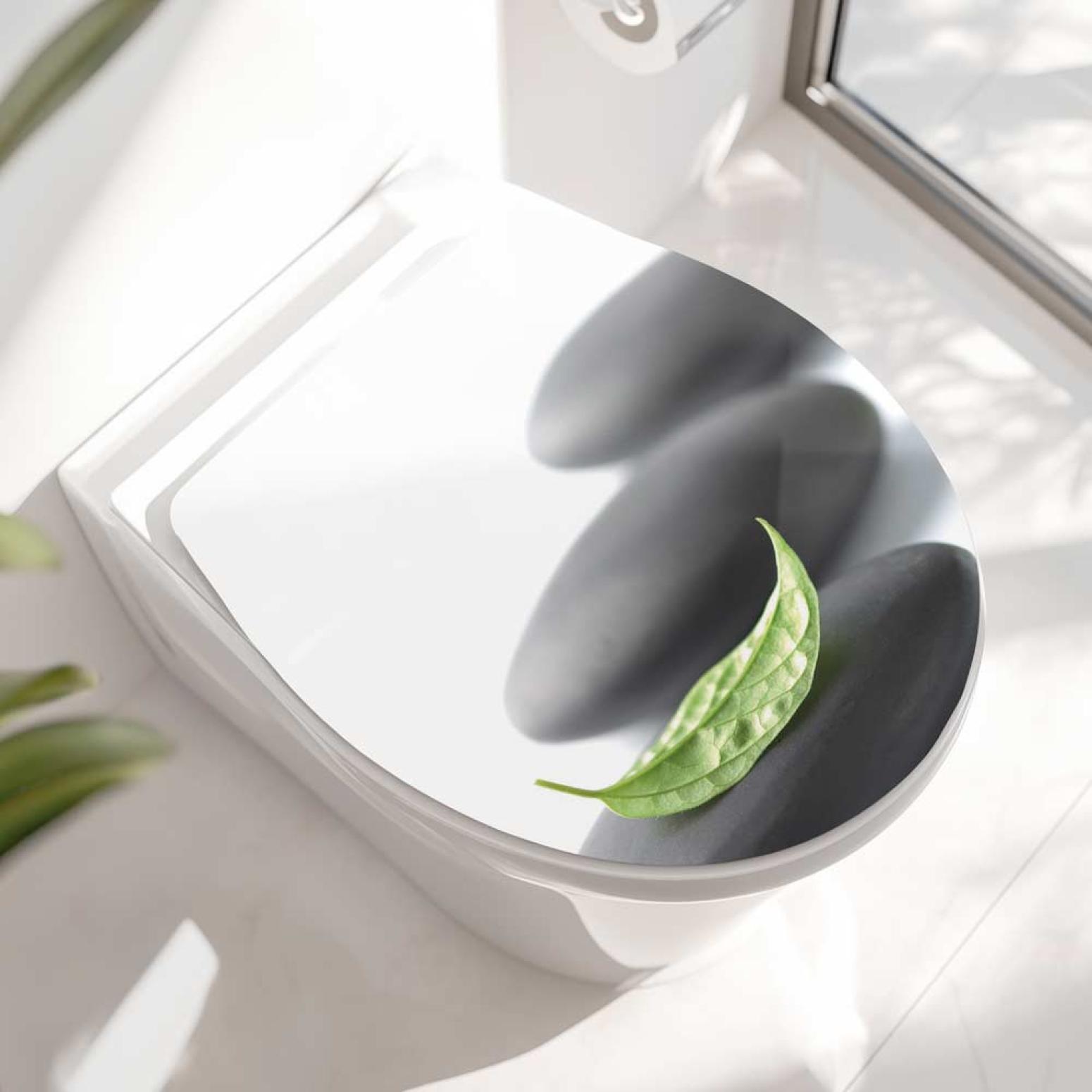 WC-Deckel Aufkleber Spa Natursteine