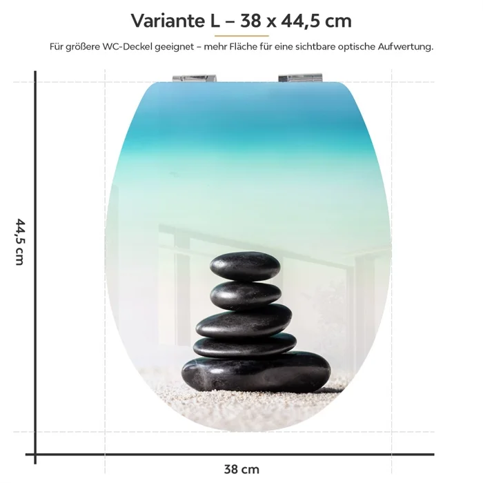 Wc-Deckel Aufkleber Feng Shui Variante 38 x 44 cm