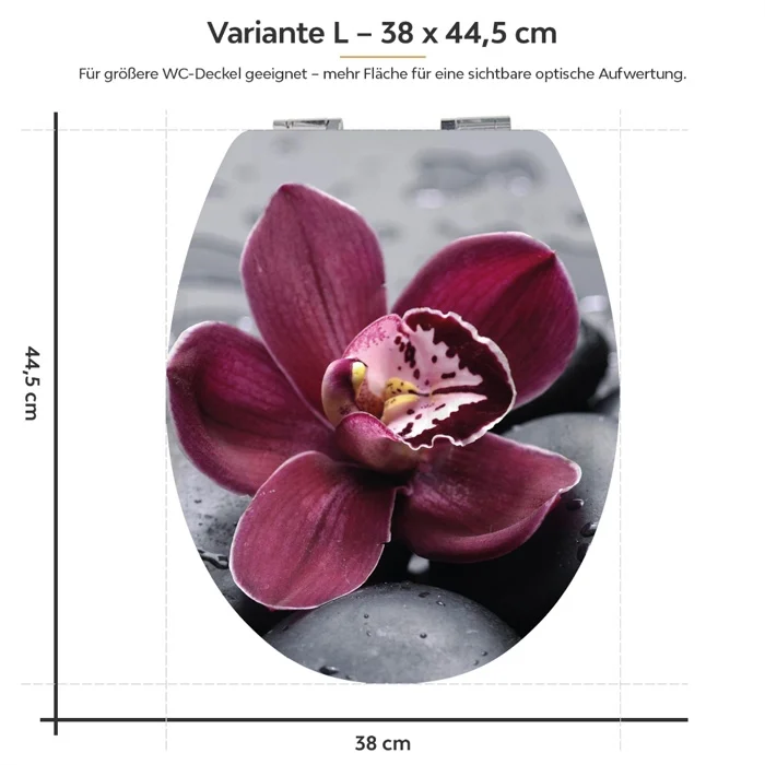 Wc-Deckel Aufkleber Orchidee Variante 38 x 44 cm