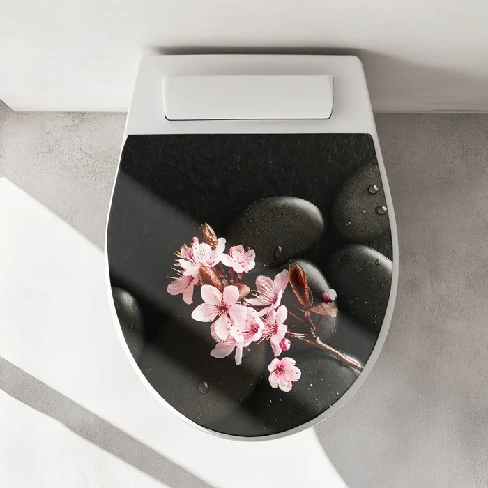 Wc-Deckel Aufkleber Orchideen & Steine Artikelbild 1