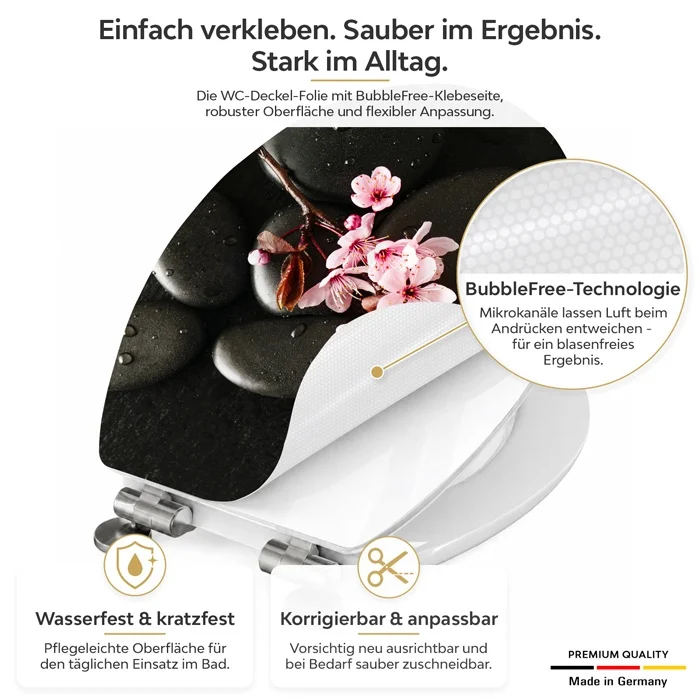 Wc-Deckel Aufkleber Orchideen & Steine Detailbild 1