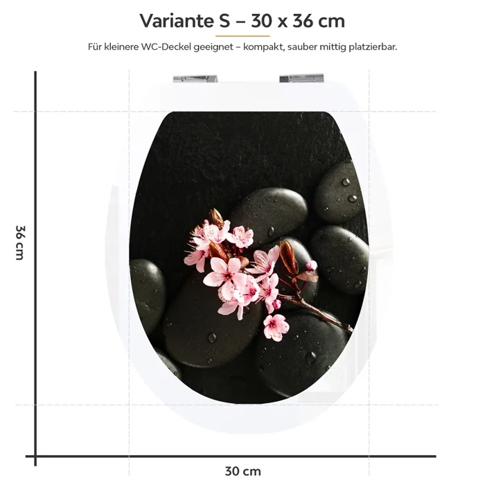 Wc-Deckel Aufkleber Orchideen & Steine Variante 30 x 36 cm