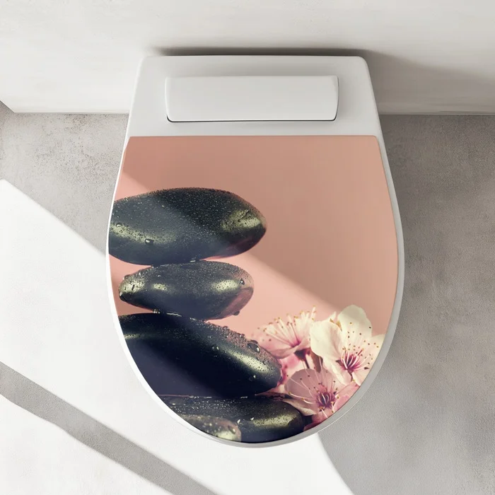 Wc-Deckel Aufkleber Zen Basaltsteine Artikelbild 1