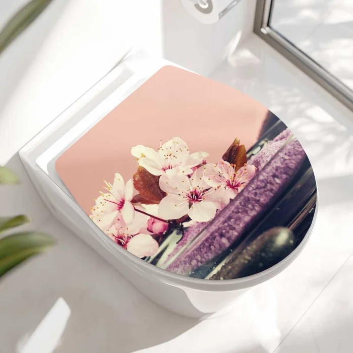 Wc-Deckel Aufkleber pink Orchidee Hauptbild