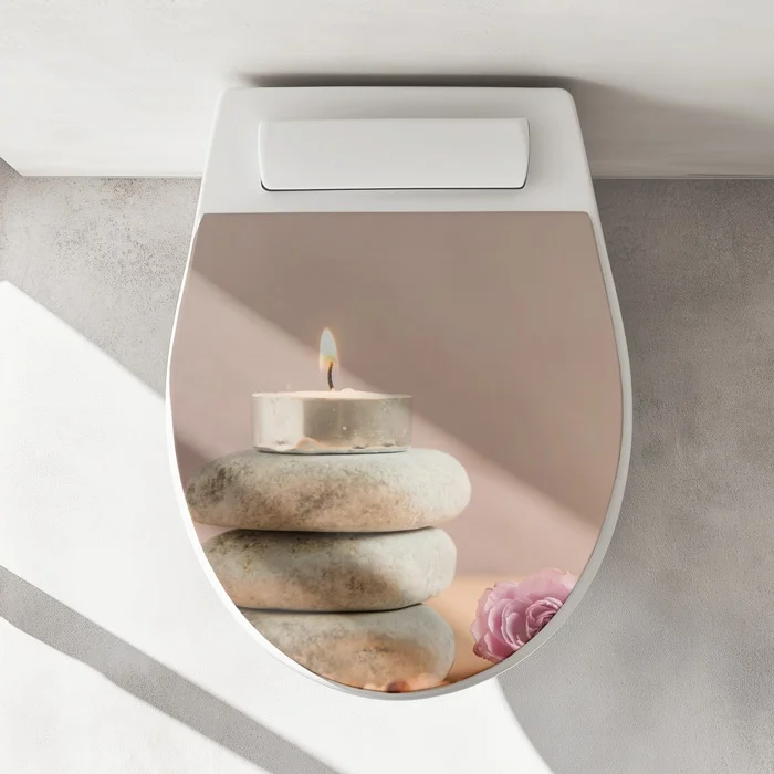 Wc-Deckel Aufkleber Candle Zen Stones Artikelbild 1
