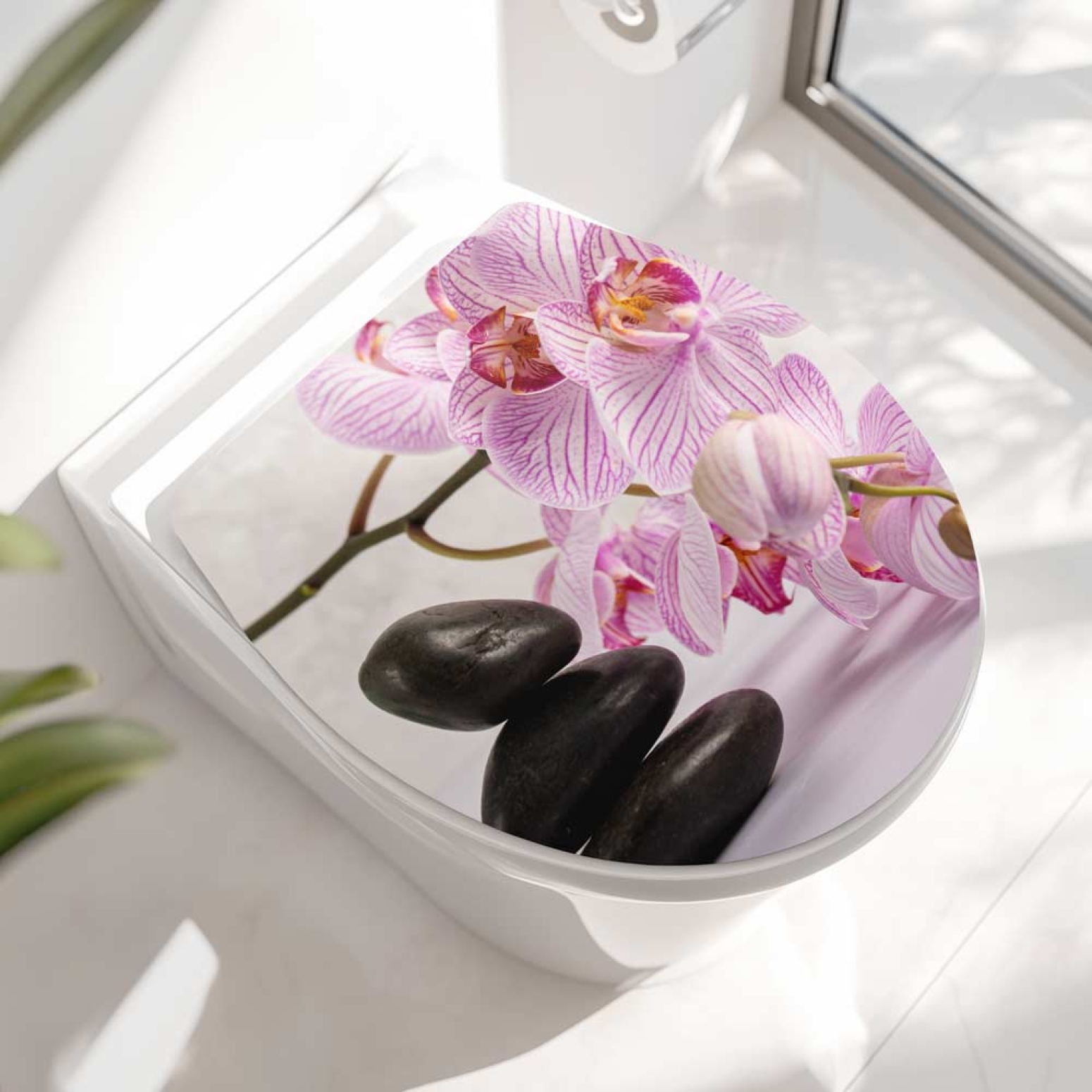 WC-Deckel Aufkleber Orchidee