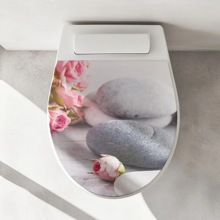 Wc-Deckel Aufkleber rosa Rosen Zen Artikelbild 1